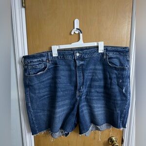 Old Navy High Rise OG Straight, Blue Denim Cutoff Shorts